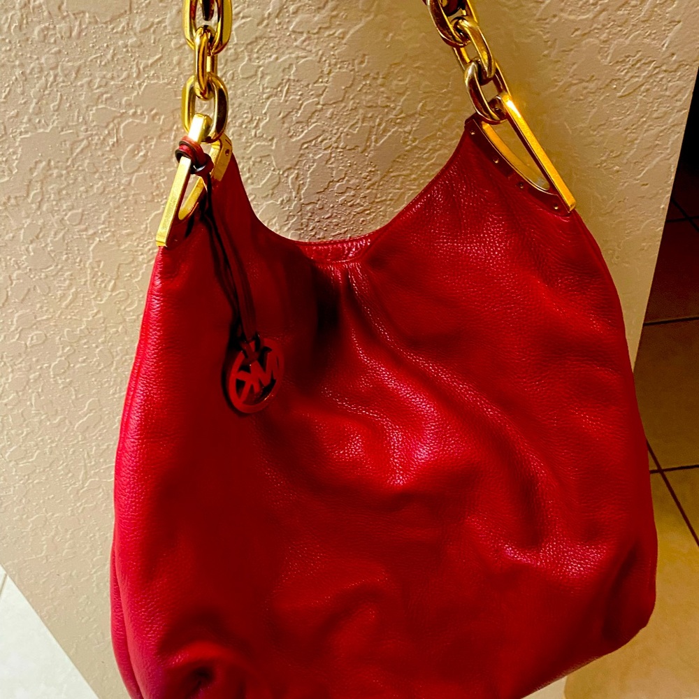 Michael Kors large leather hobo style bag